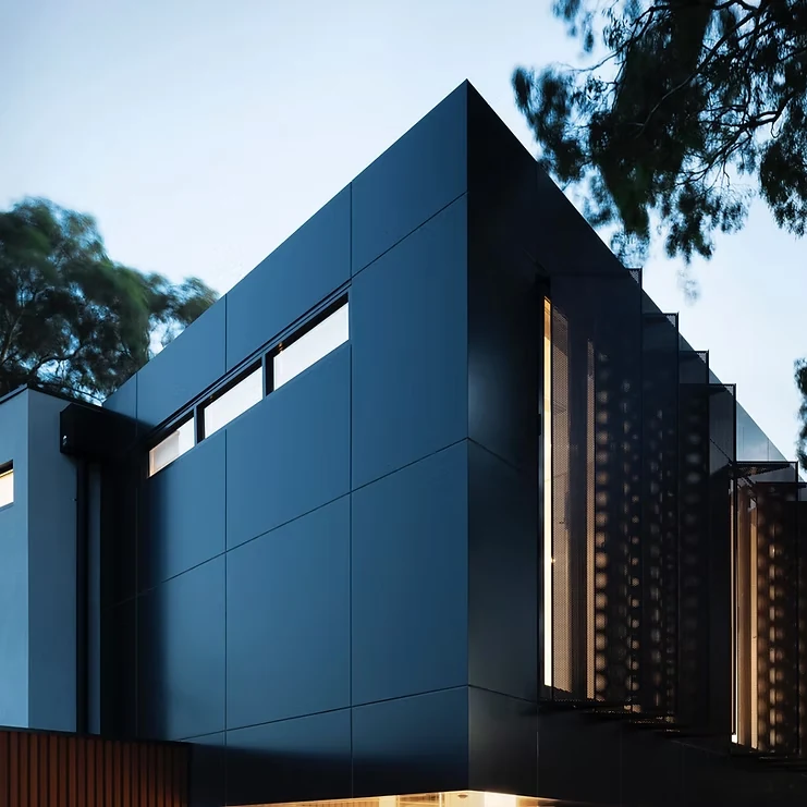 Illustrative image of a modern house with dark cladding